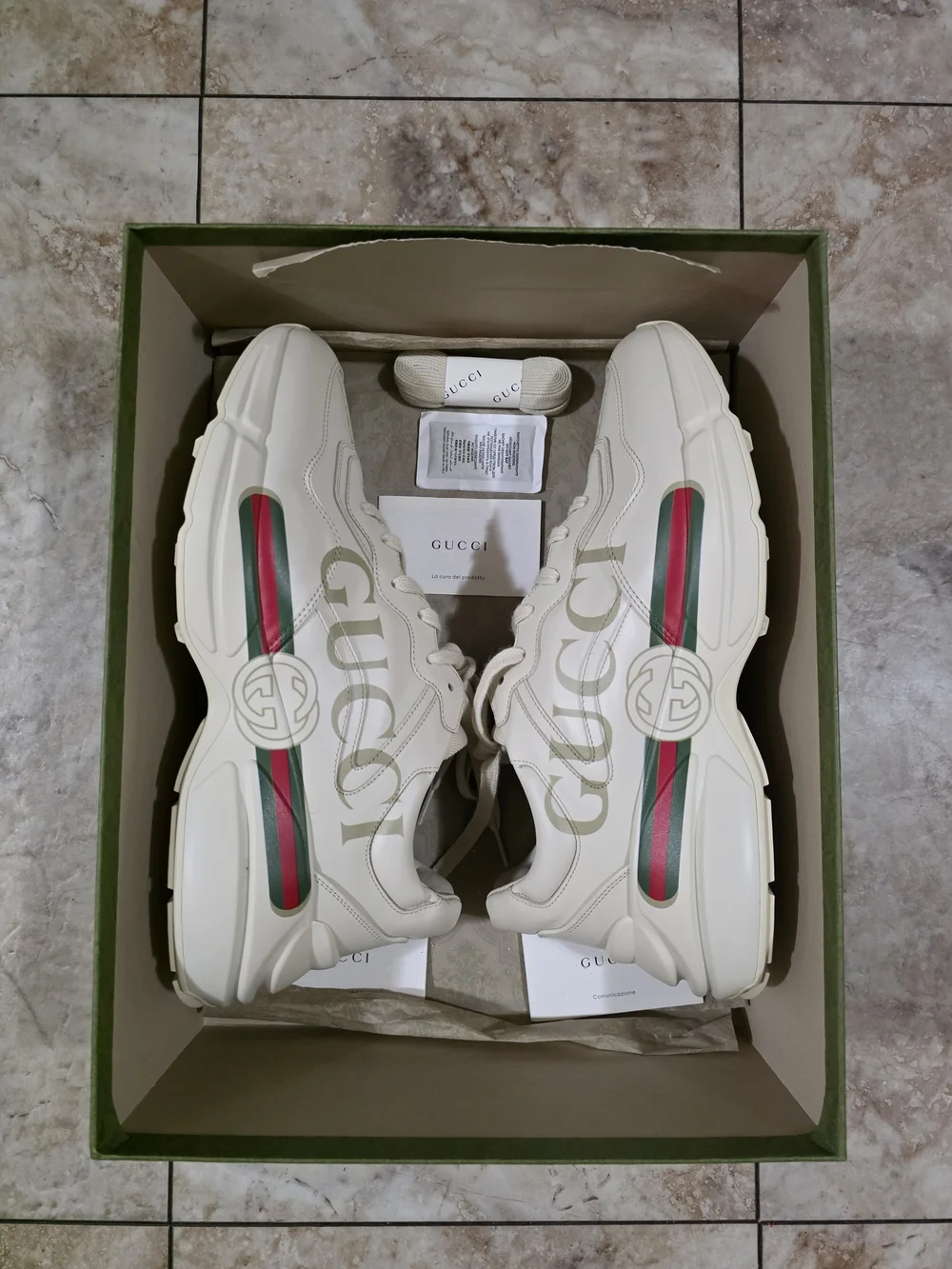 Brand New - Gucci Apollo Ivory Sneakers - Size 10.5 - Luxury & Style
